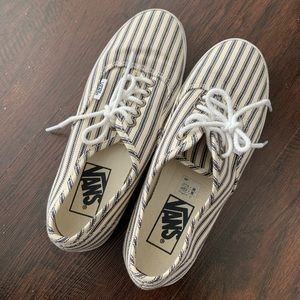 striped canvas vans